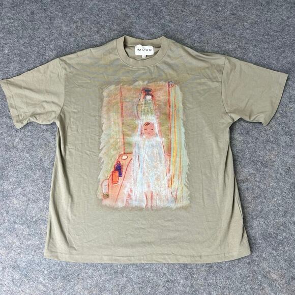 310 Mood Unisex Beige Shower Graphic Short Sleeve T-Shirt Size Med - Picture 1 of 9